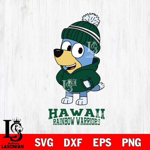 Hawaii Rainbow Warriors Bluey Hoodie Sport Svg Eps Dxf Png File, Digital Download ,Instant Download, Cricut File