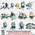 Hawaii Rainbow Warriors Bluey NCAA Bundle 12 Svg Eps Dxf Png File, Digital Download, Instant Download