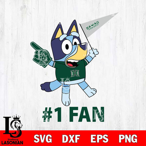 Hawaii Rainbow Warriors Bluey #1 Fan Svg Eps Dxf Png File,NCAA Svg Files,Bluey svg ,Digital Download ,Instant Download, Cricut File