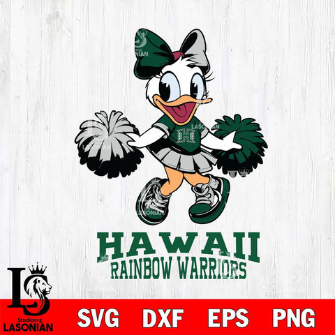 Hawaii Rainbow Warriors Daisy Duck Cheerleader Disney, Svg Eps Dxf Png File, Digital Download