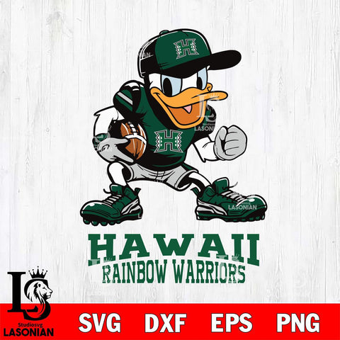 Hawaii Rainbow Warriors Donal Duck Disney, Svg Eps Dxf Png File, Digital Download