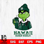 Hawaii Rainbow Warriors Grinch Football Christmas Cut Files Cricut, Svg Dxf Eps Png file, Digital download , Silhouette