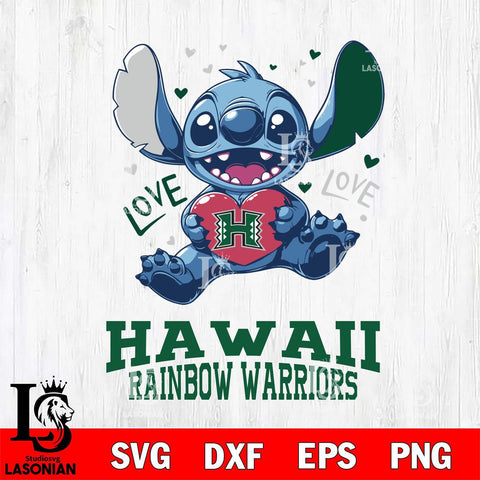 Hawaii Rainbow Warriors Love Stitch, Svg Eps Dxf Png File, Digital Download