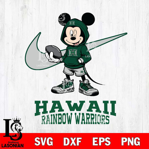 Hawaii Rainbow Warriors Mikey Mouse Disney NIKE, Svg Eps Dxf Png File, Digital Download