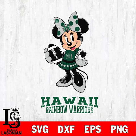 Hawaii Rainbow Warriors Minnie Mouse, Svg Eps Dxf Png File, Digital Download