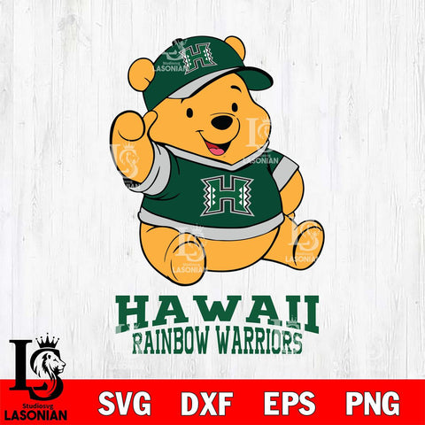 Hawaii Rainbow Warriors Pooh Bear Disney, Svg Eps Dxf Png File, Digital Download