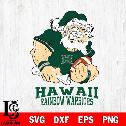 Hawaii Rainbow Warriors Santa Claus Angry Svg dxf eps png pdf file,NCAA svg,Digital Download,Cricut file