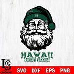 Hawaii Rainbow Warriors Santa Claus Christmas Svg dxf eps png pdf file,NCAA svg,Digital Download,Cricut file