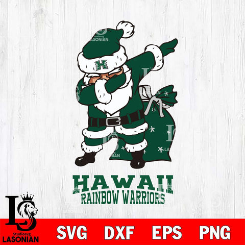 Hawaii Rainbow Warriors Santa Claus Ugly Svg dxf eps png pdf file,NCAA svg,Digital Download,Cricut file