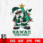 Hawaii Rainbow Warriors Santa Claus Ugly Christmas Svg dxf eps png pdf file,NCAA svg,Digital Download,Cricut file