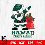 Hawaii Rainbow Warriors Santa Dabbing Christmas Svg dxf eps png pdf file,NCAA svg,Digital Download,Cricut file