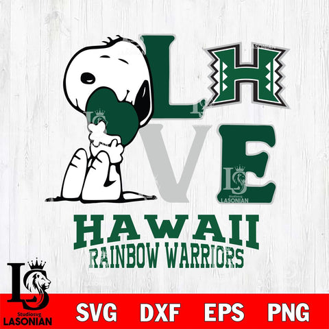 Hawaii Rainbow Warriors Snoopy Sport 10 Svg Eps Dxf Png File, Digital Download