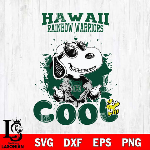 Hawaii Rainbow Warriors Snoopy Sport 7 Svg Eps Dxf Png File, Digital Download