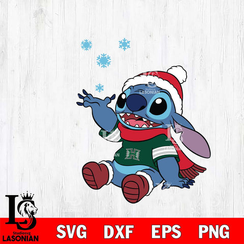 Hawaii Rainbow Warriors Stitch Wearing Winter Scarf Svg Eps Dxf Png File, Digital Download, Instant Download