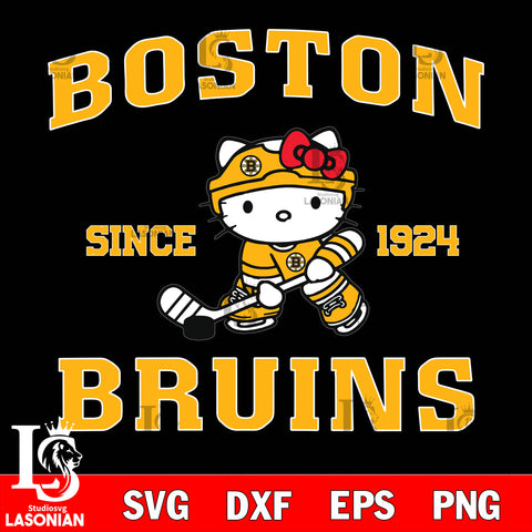 Hello Kitty Boston Bruins Hockey Svg Eps Dxf Png File, NHL svg, Digital Download, Instant Download