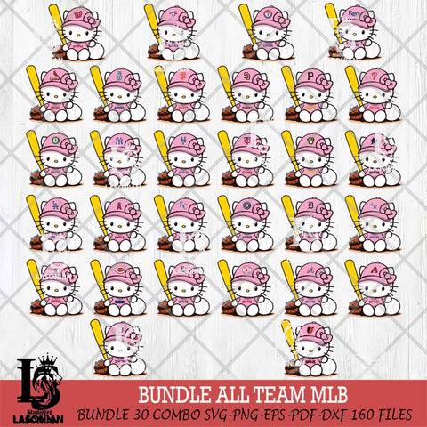 Hello Kitty Pink Baseball8 Svg Eps Dxf Png File, MLB svg, Digital Download, Instant Download