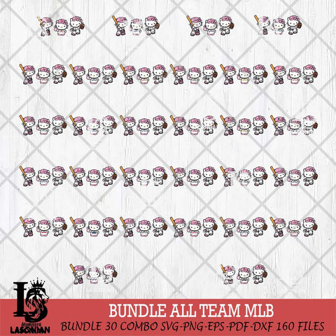 Hello Kitty Pink Baseball 12 Svg Eps Dxf Png File, MLB svg, Digital Download, Instant Download