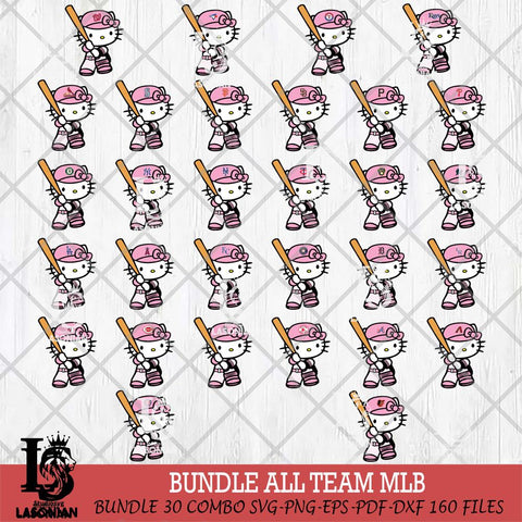 Hello Kitty Pink Baseball 2 Svg Eps Dxf Png File, MLB svg, Digital Download, Instant Download