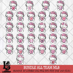 Hello Kitty Pink Baseball 4 Svg Eps Dxf Png File, MLB svg, Digital Download, Instant Download