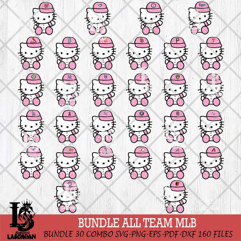 Hello Kitty Pink Baseball 5 Svg Eps Dxf Png File, MLB svg, Digital Download, Instant Download