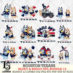 Houston Texans Bluey & Bingo Bundle 12 SVG Eps Dxf Png File, Bundle NFL svg, Digital Download, Instant Download