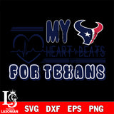 Houston Texans heart Beats svg eps dxf png file ,di ,eps,dxf,png file , digital download