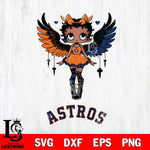 Houston Astros Anglel Black Fan Girl Betty Boop