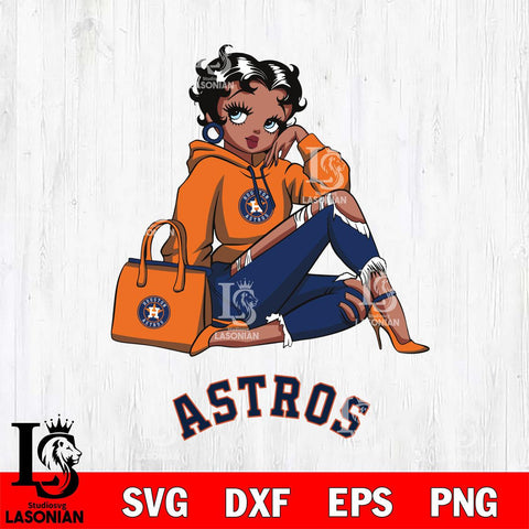 Houston Astros Awesome Black Fan Girl Betty Boop