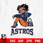 Houston Astros Betty Boop Black Fan Girl Svg Eps Dxf Png File, Digital Download, Instant Download