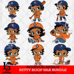 Houston Astros  Betty Boop MLB Bundle 9 SVG Eps Dxf Png File, Bundle MLB svg, Digital Download, Instant Download