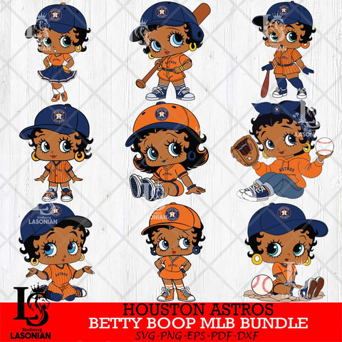 Houston Astros  Betty Boop MLB Bundle 9 SVG Eps Dxf Png File, Bundle MLB svg, Digital Download, Instant Download