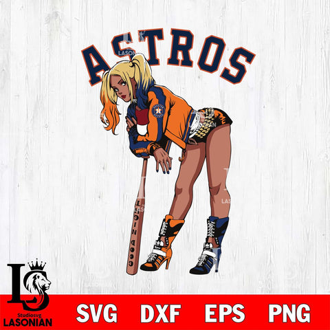 Houston Astros Black Fan Girl Harley Quinn MLB Svg Eps Dxf Png File, Digital Download, Instant Download