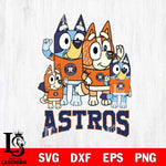 Houston Astros Bluey & Bingo 14 Svg Eps Dxf Png File, MLB svg, Digital Download, Instant Download