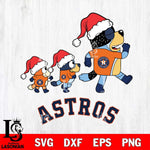 Houston Astros Bluey Family Christmas Svg Eps Dxf Png File, Digital Download