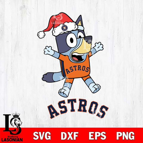 Houston Astros Bluey Happy Christmas Svg Eps Dxf Png File, Digital Download