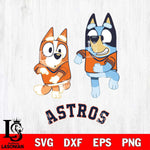 Houston Astros Bluey with Chilli Dance Svg Eps Dxf Png File, Digital Download, Instant Download