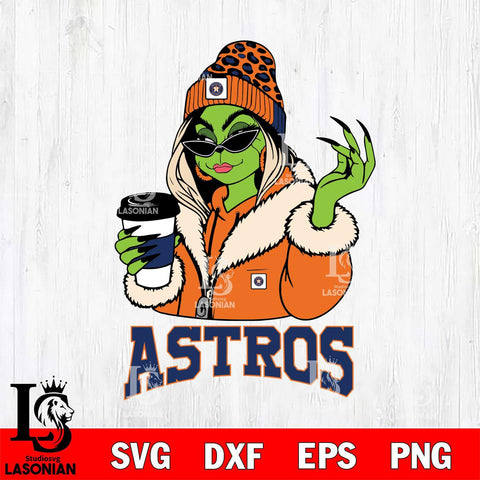 Houston Astros Boujee Grinch Girls Christmas Cut Files Cricut, Svg Dxf Eps Png file , Silhouette