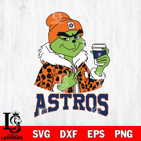 Houston Astros Boujee Grinch Leopard Christmas Cut Files Cricut, Svg Dxf Eps Png file , Silhouette