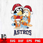 Houston Astros Christmas Bluey Family Sport Cricut , Christmas Svg , Bluey svg , Digital Download, dxf eps png pdf file