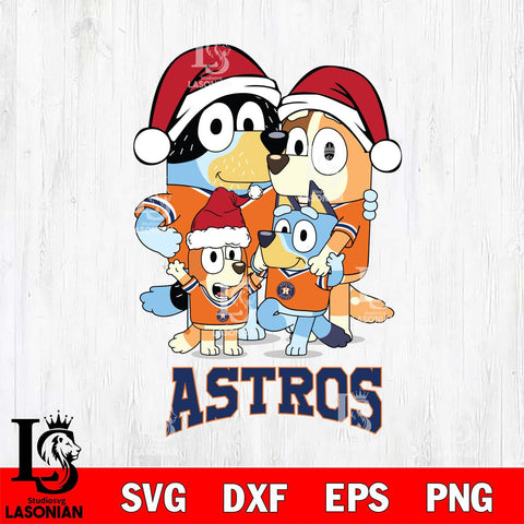 Houston Astros Christmas Bluey Family Sport Cricut , Christmas Svg , Bluey svg , Digital Download, dxf eps png pdf file