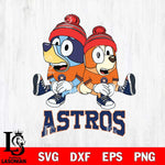 Houston Astros Christmas Bluey & Bingo Sit Cricut , Christmas Svg , Bluey svg , Digital Download, dxf eps png pdf file