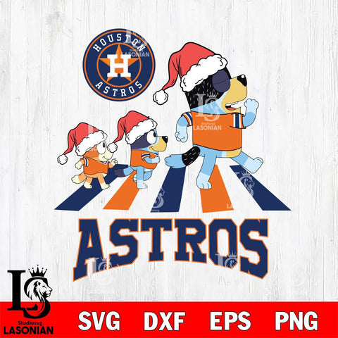 Houston Astros Christmas Family Bluey Walking Cricut , Christmas Svg , Bluey svg , Digital Download, dxf eps png pdf file