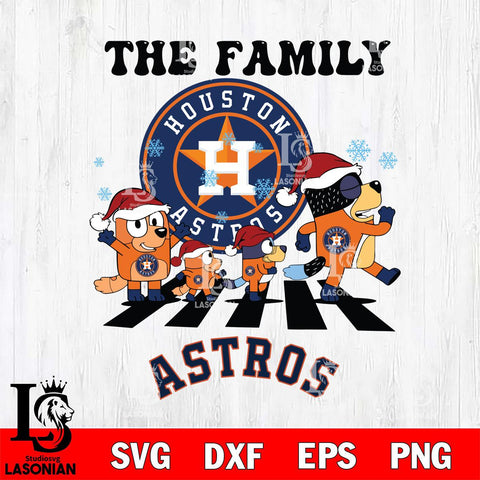 Houston Astros Family Bluey Christmas Svg Eps Dxf Png File, Digital Download