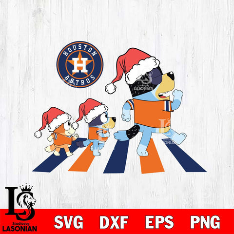 Houston Astros Family Bluey Walking Christmas Svg Eps Dxf Png File, Digital Download, Instant Download