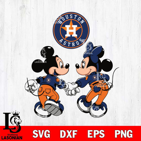 Houston Astros Fan Minnie And Mickey Love Svg Eps Dxf Png File, Digital Download, Instant Download