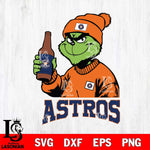 Houston Astros Grinch Drinking Beer Christmas Cut Files Cricut, Svg Dxf Eps Png file , Silhouette