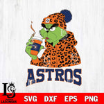 Houston Astros Grinch Leopard Christmas Cut Files Cricut, Svg Dxf Eps Png file , Silhouette