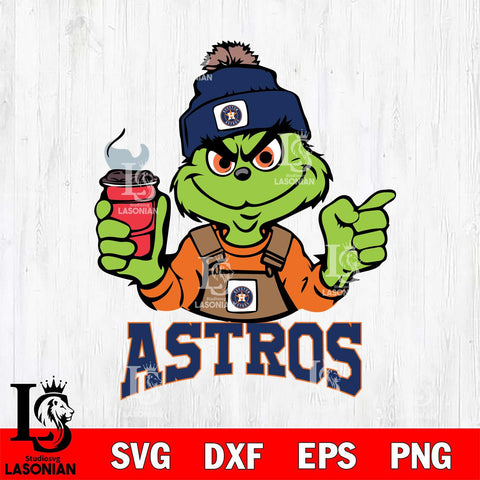 Houston Astros Grinch with coffee Svg Eps Dxf Png File, Digital Download, Instant Download