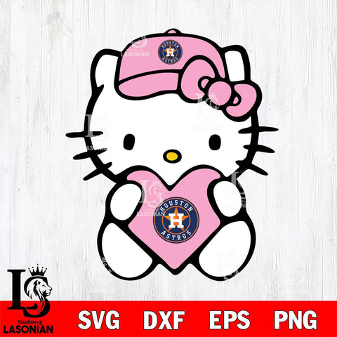 Houston Astros Hello Kitty Pink Baseball 4 Svg Eps Dxf Png File, MLB svg, Digital Download, Instant Download