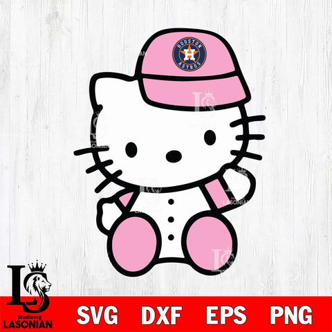 Houston Astros Hello Kitty Pink Baseball 5 Svg Eps Dxf Png File, MLB svg, Digital Download, Instant Download